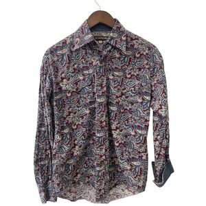 Stetson Mens Paisley Print Long Sleeve PearlSnap Western Shirt Sz S Cotton Blend